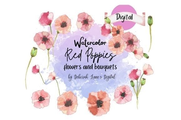 Download Printable Watercolor Red Poppies - Red poppies Collection