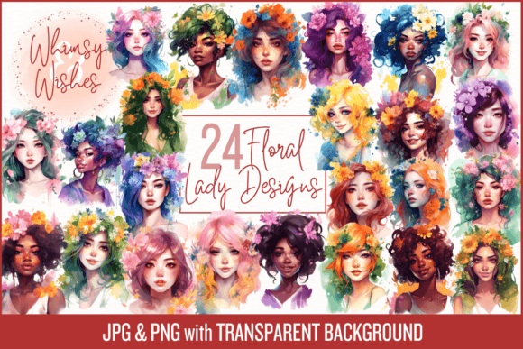 Download Lovely Ladies Floral Watercolor Bundle - Floral watercolor bundle Collection