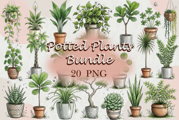 Download Potted Plants Bundle PNG - Potted plants Collection